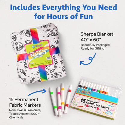 Color-In Wearable Sherpa Blanket Craft Kit