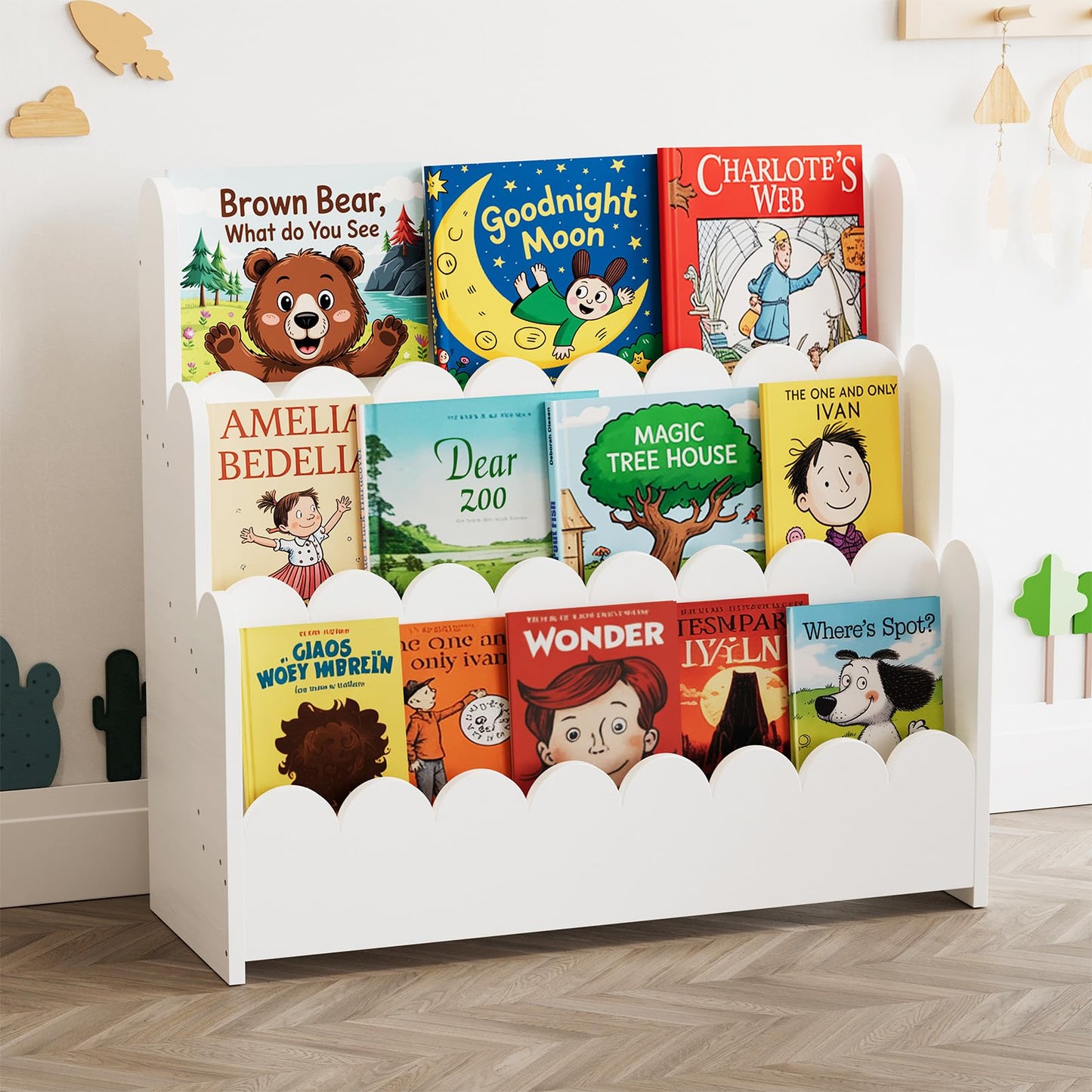 3-Tier Montessori Kids Bookshelf Organizer