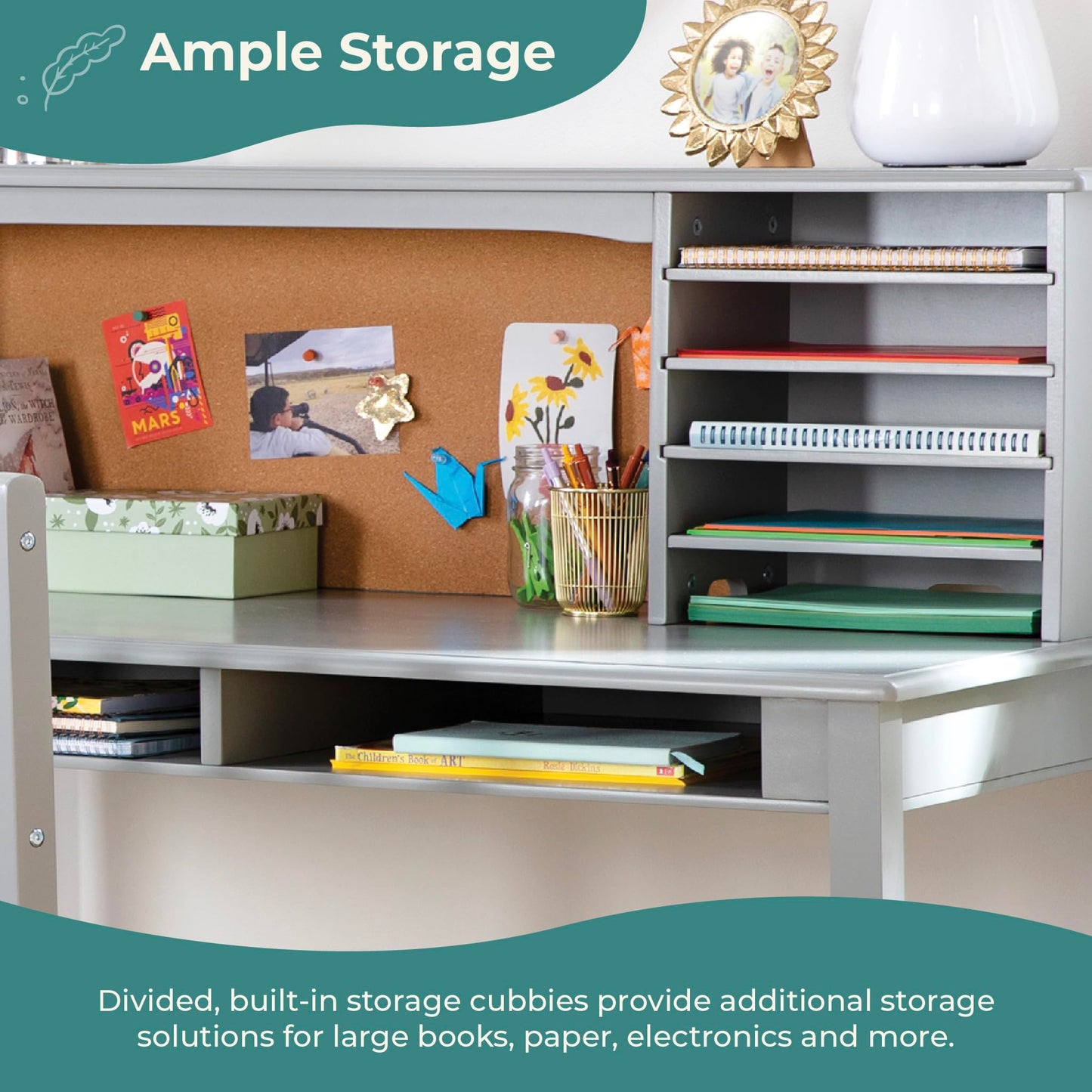 Kids Study Desk and Chair Set with Storage