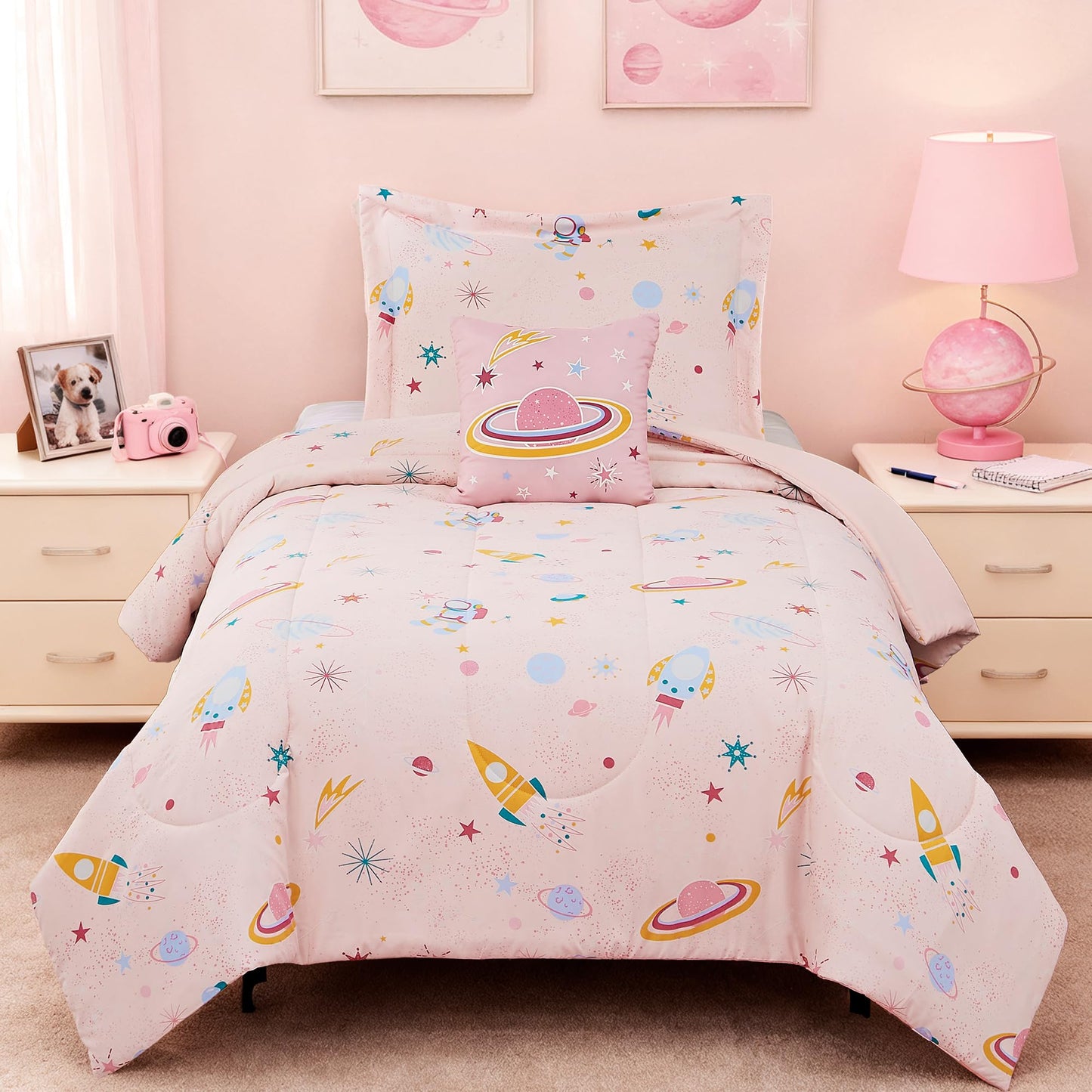 Glow-in-the-Dark Space Comforter Bedding Set