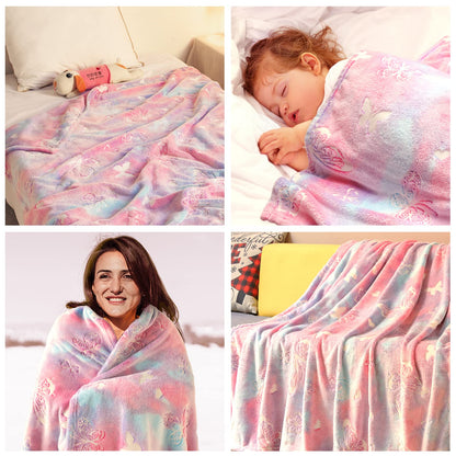 Glow-in-the-Dark Butterfly Blanket for Kids