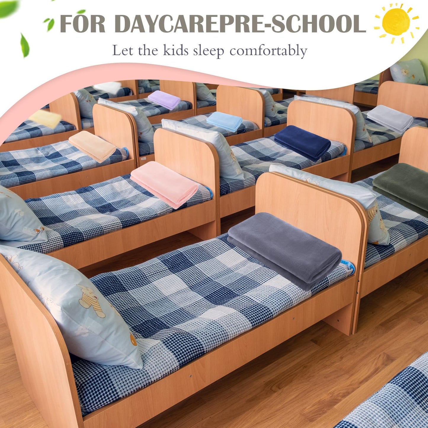 Kids Fleece Nap Blanket Set for Daycare & Preschool