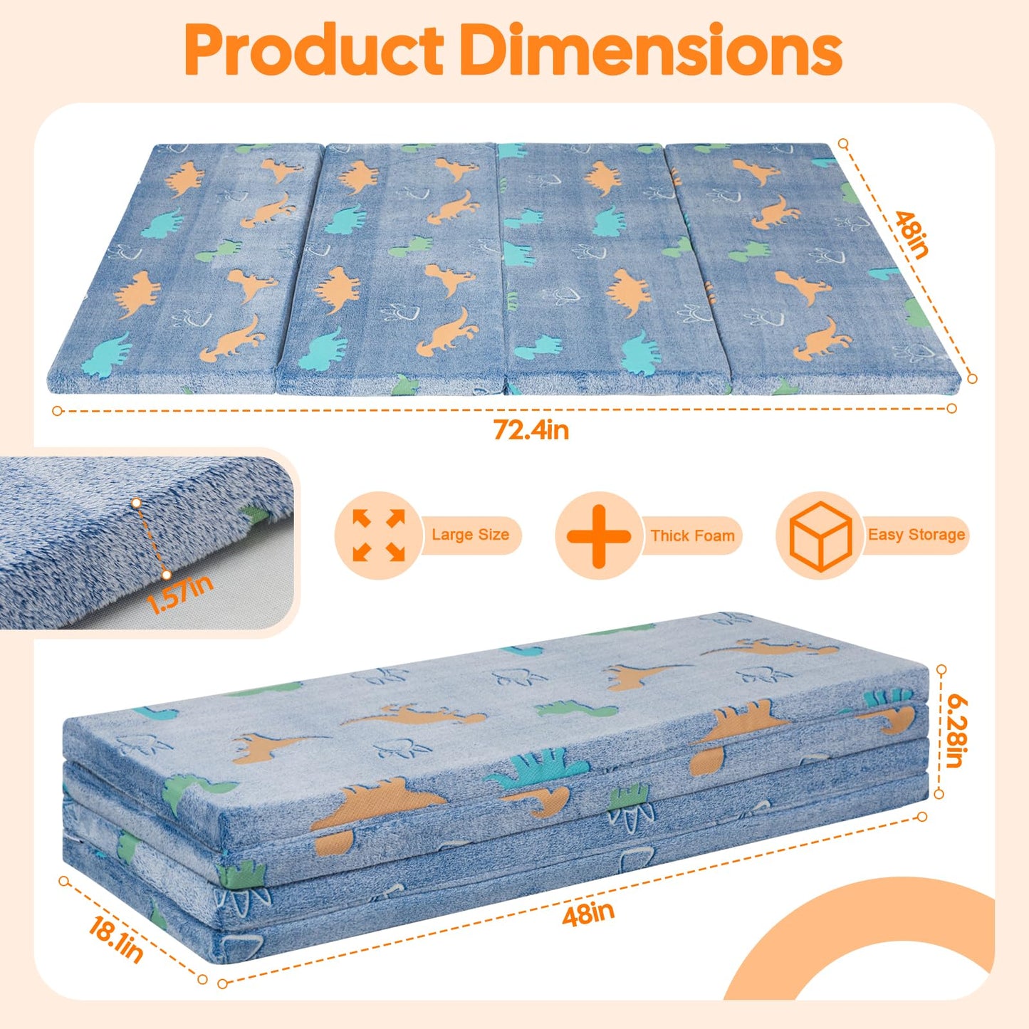 Foldable Foam Play Mat for Kids Sleeping and Play