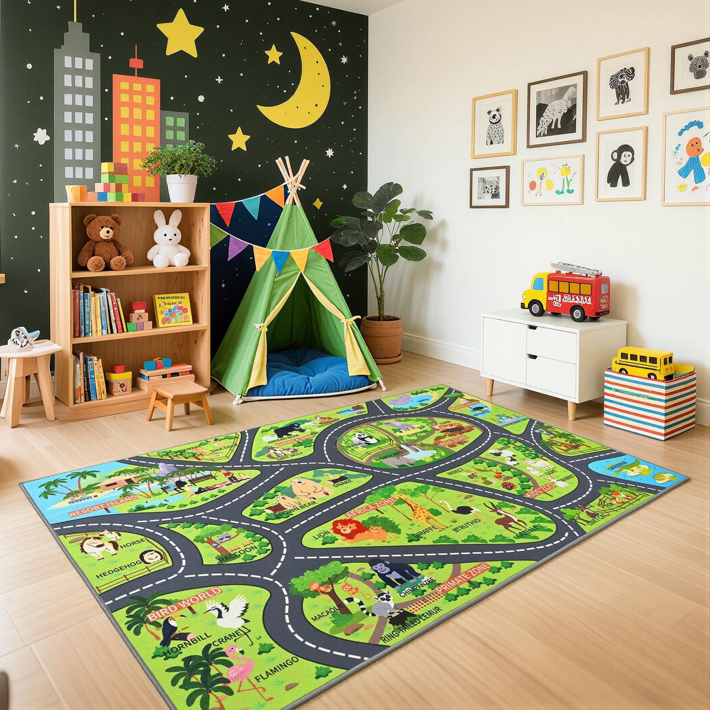 Kids Playroom Area Rug for Bedroom & Nursery
