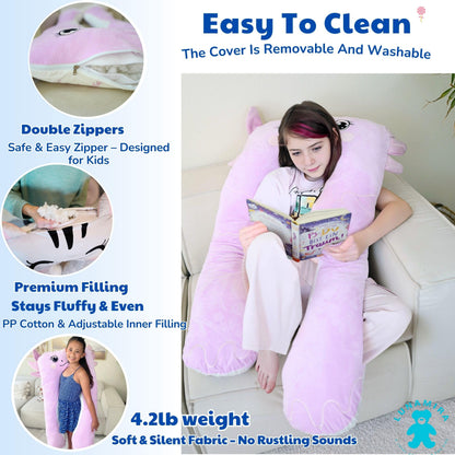 LUNAMIRA Kids Body Pillow for Children