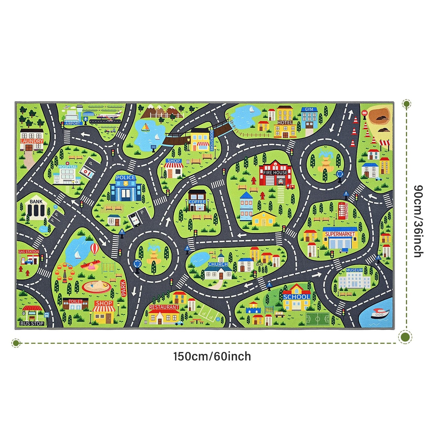 Kids Playroom Area Rug for Bedroom & Nursery