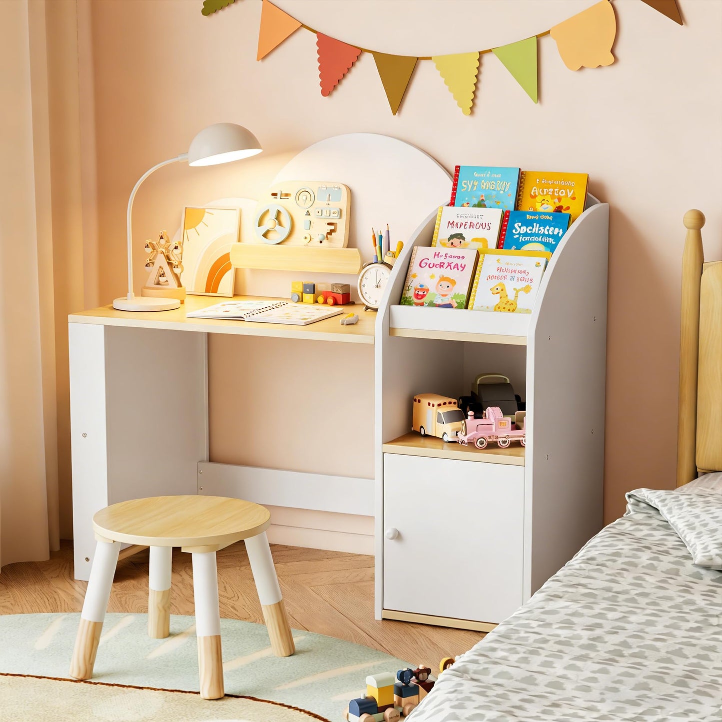 Kids Writing Desk with Storage Shelf