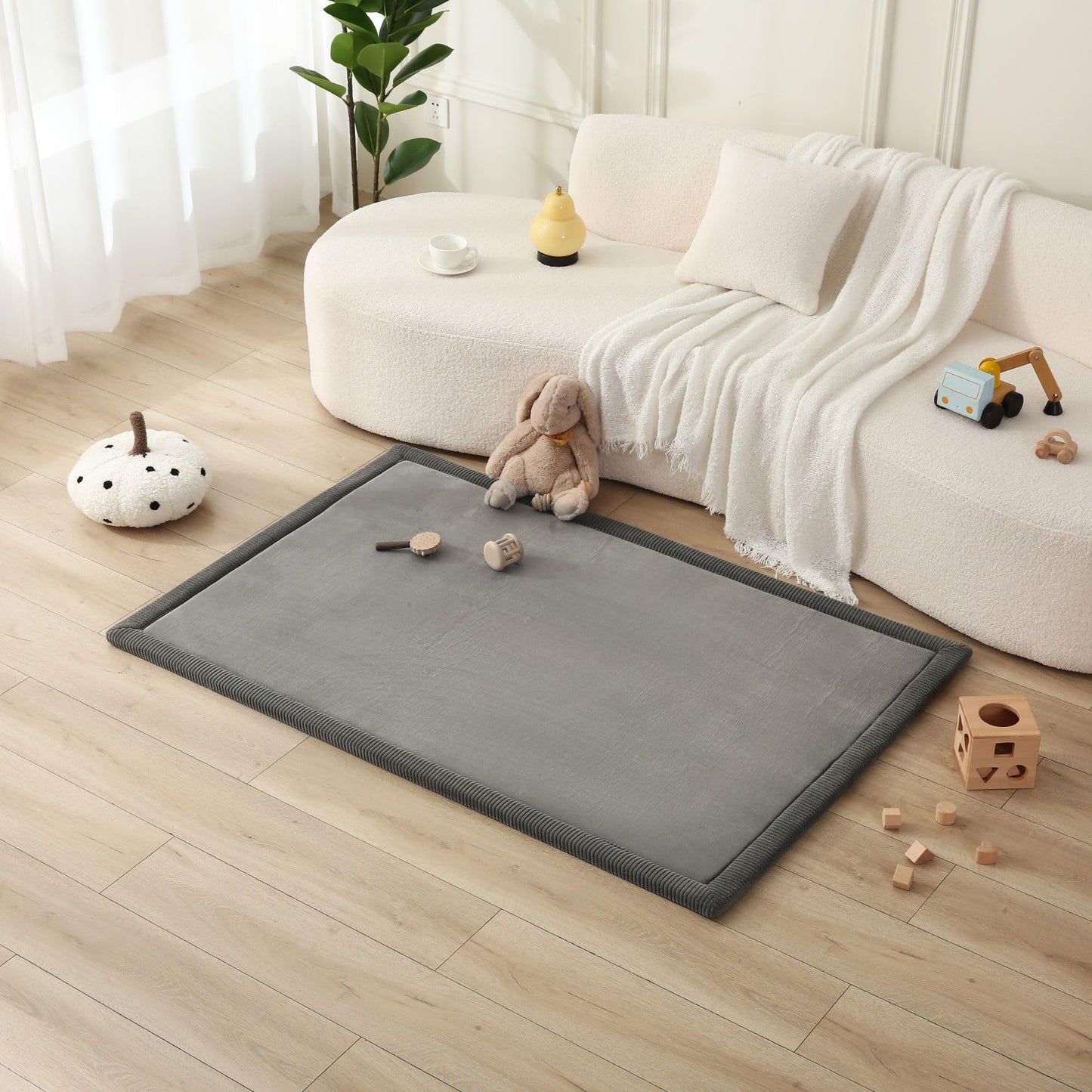 Coral Velvet Baby Play Mat for Safe Crawling and Play