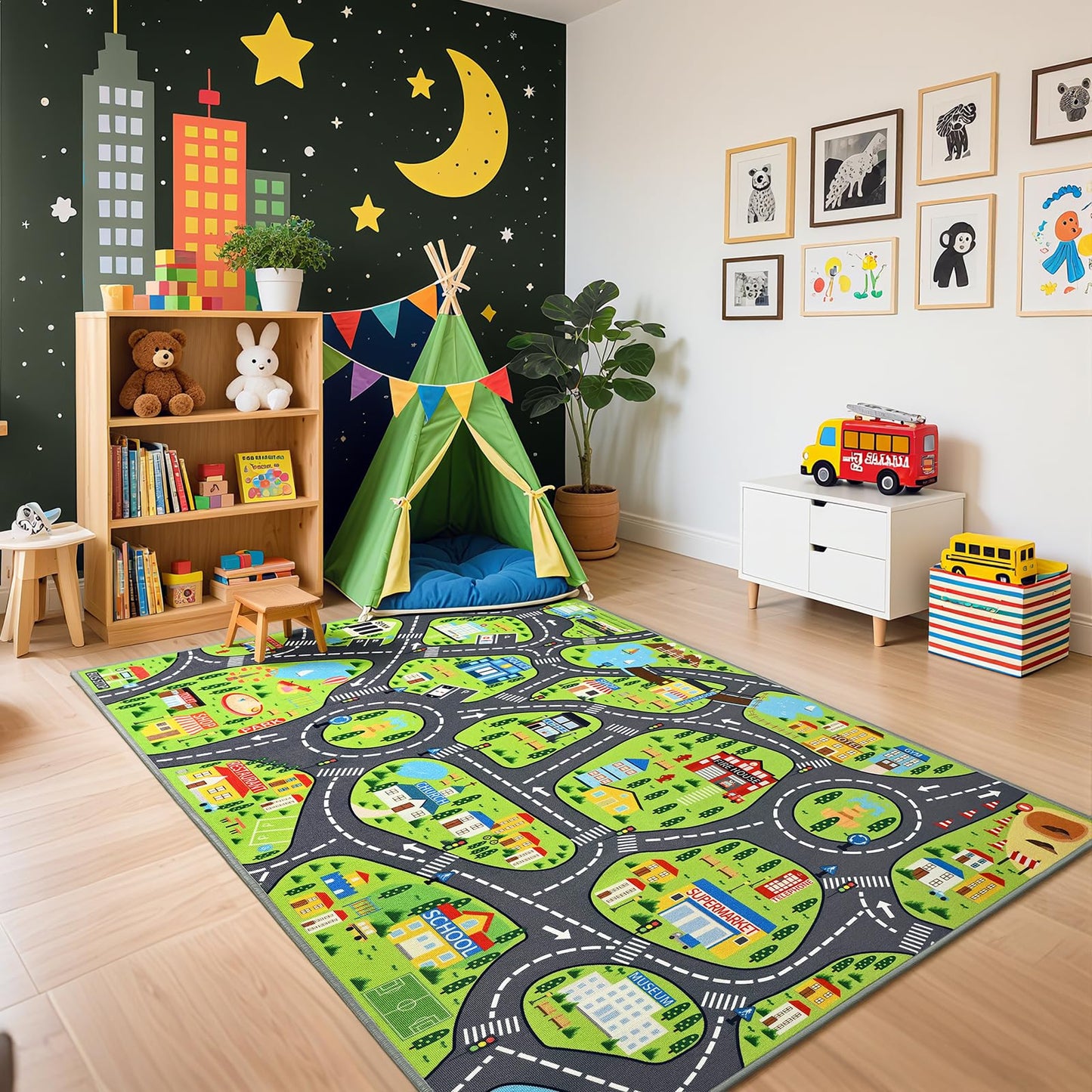 Kids Playroom Area Rug for Bedroom & Nursery