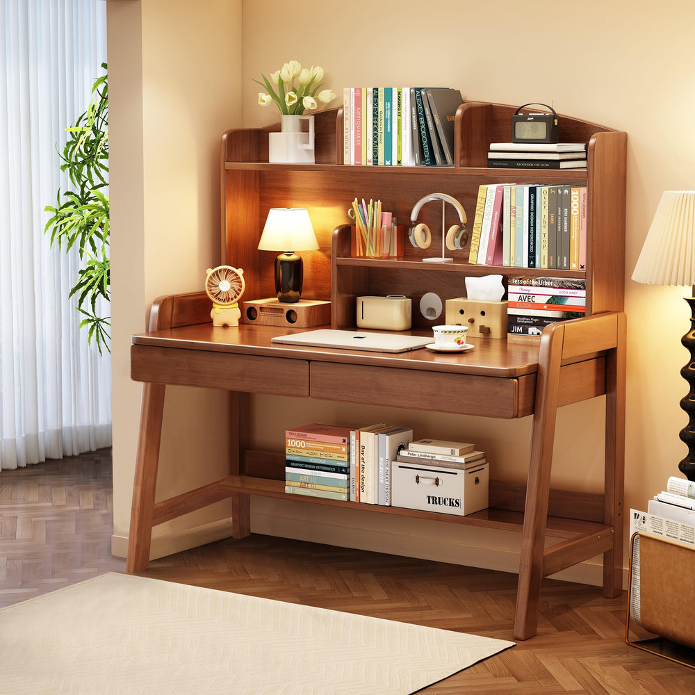 Kids Study Desk with Bookshelf and Drawers