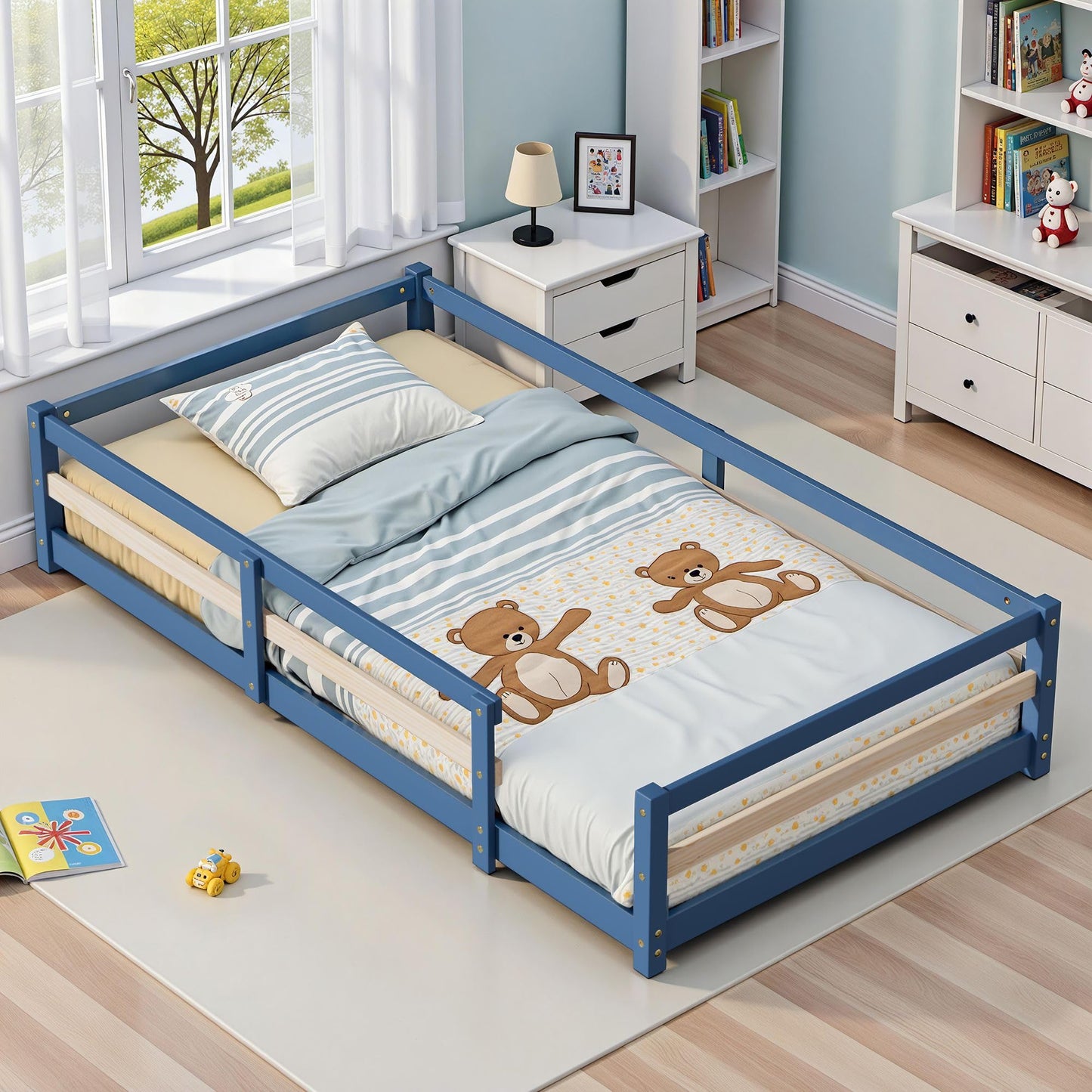 Montessori Floor Bed with Safety Rails