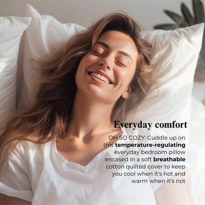 Organic Cotton Bed Pillow with Certified Cover