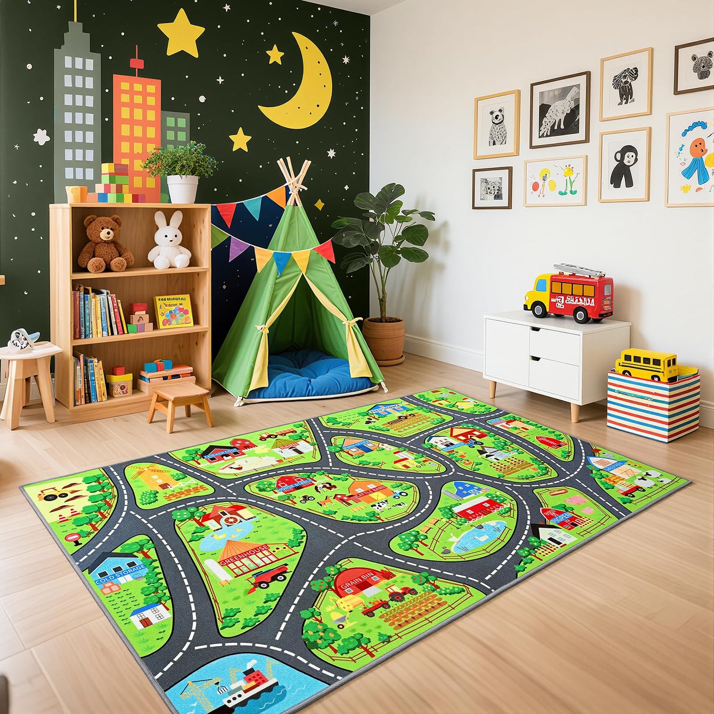 Kids Playroom Area Rug for Bedroom & Nursery