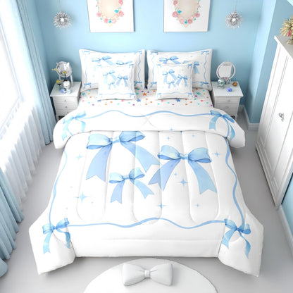 Pink Bow Bedding Set for Girls and Kids
