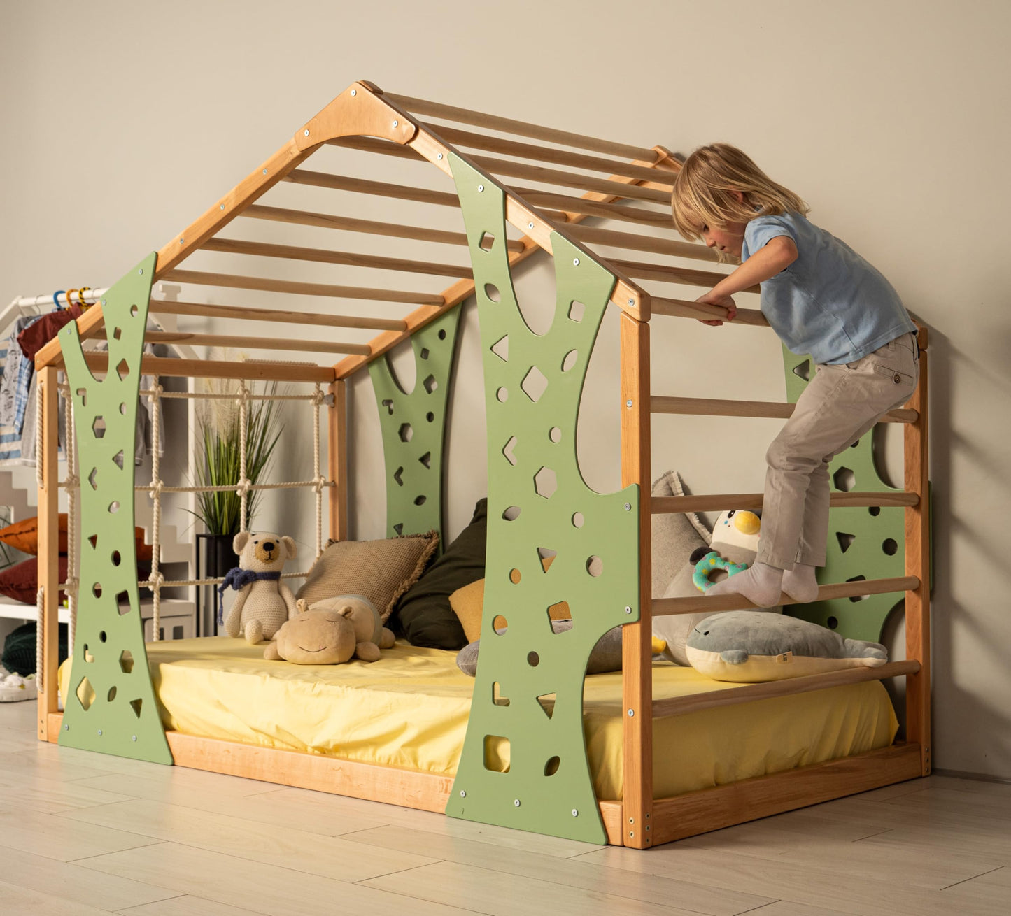 Montessori Floor Bed Frame with Safety Rails
