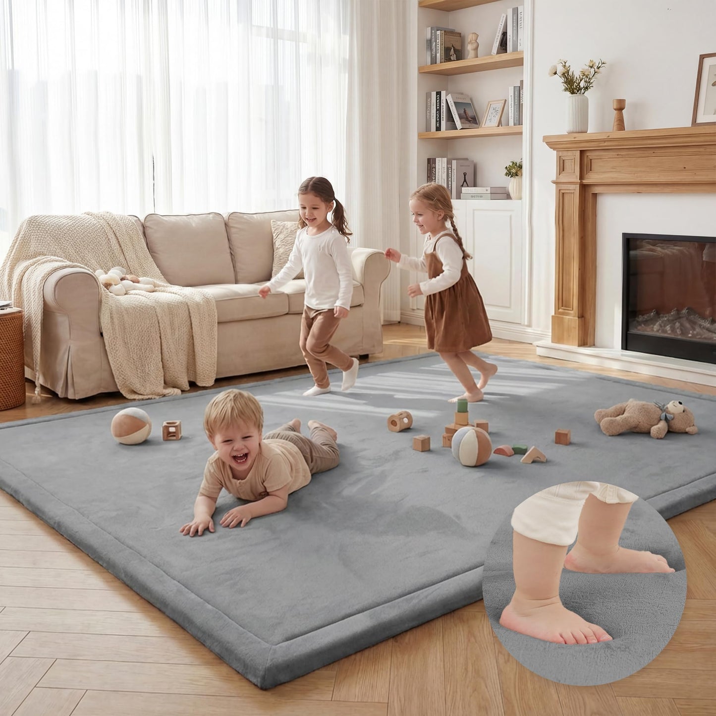 Extra Thick Memory Foam Baby Play Mat for Floor