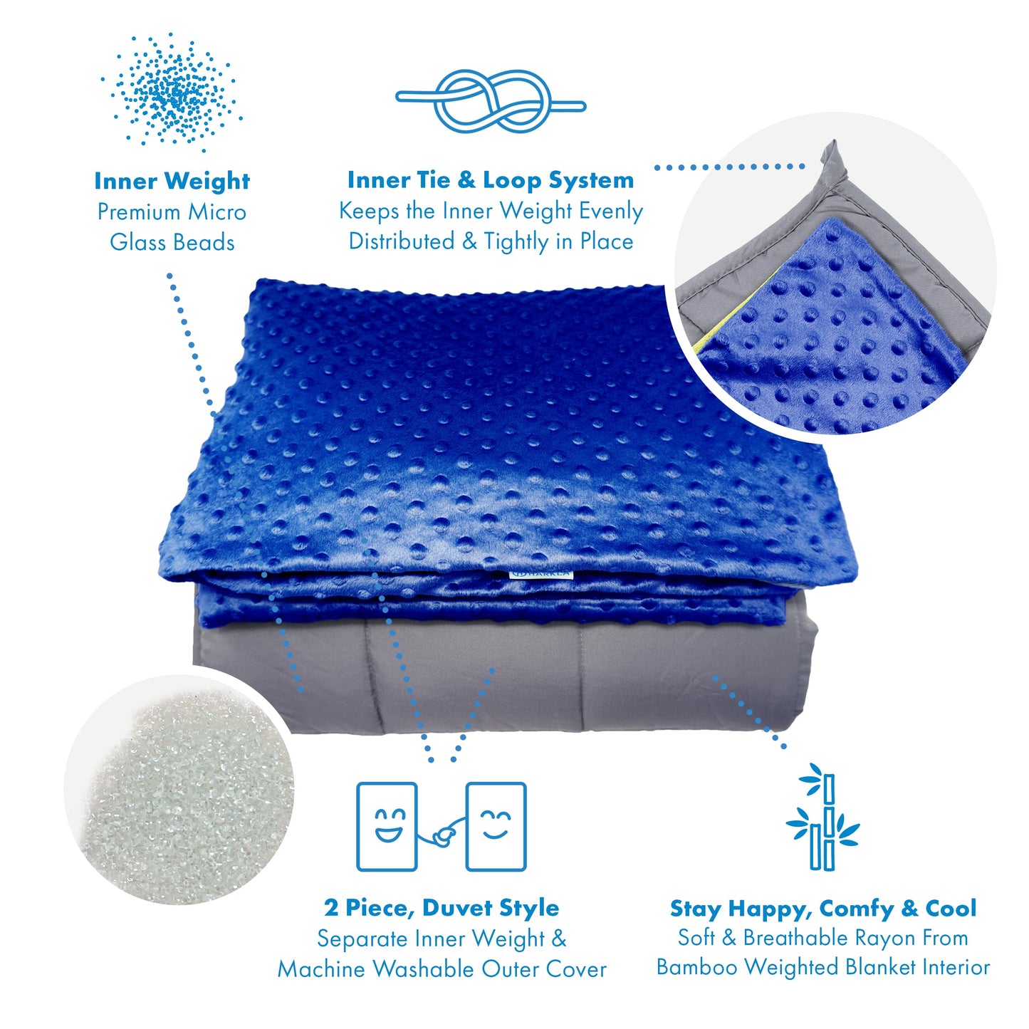 Kids Cooling Weighted Blanket with Minky Cover