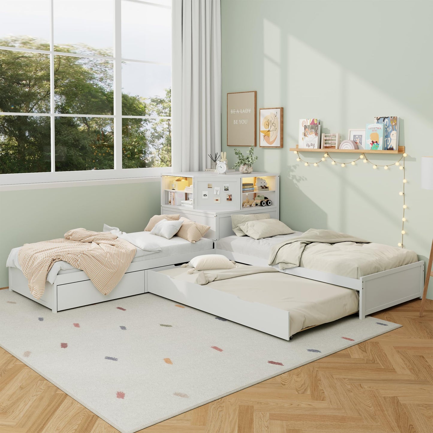 Platform Bed with Hydraulic Storage and USB Ports