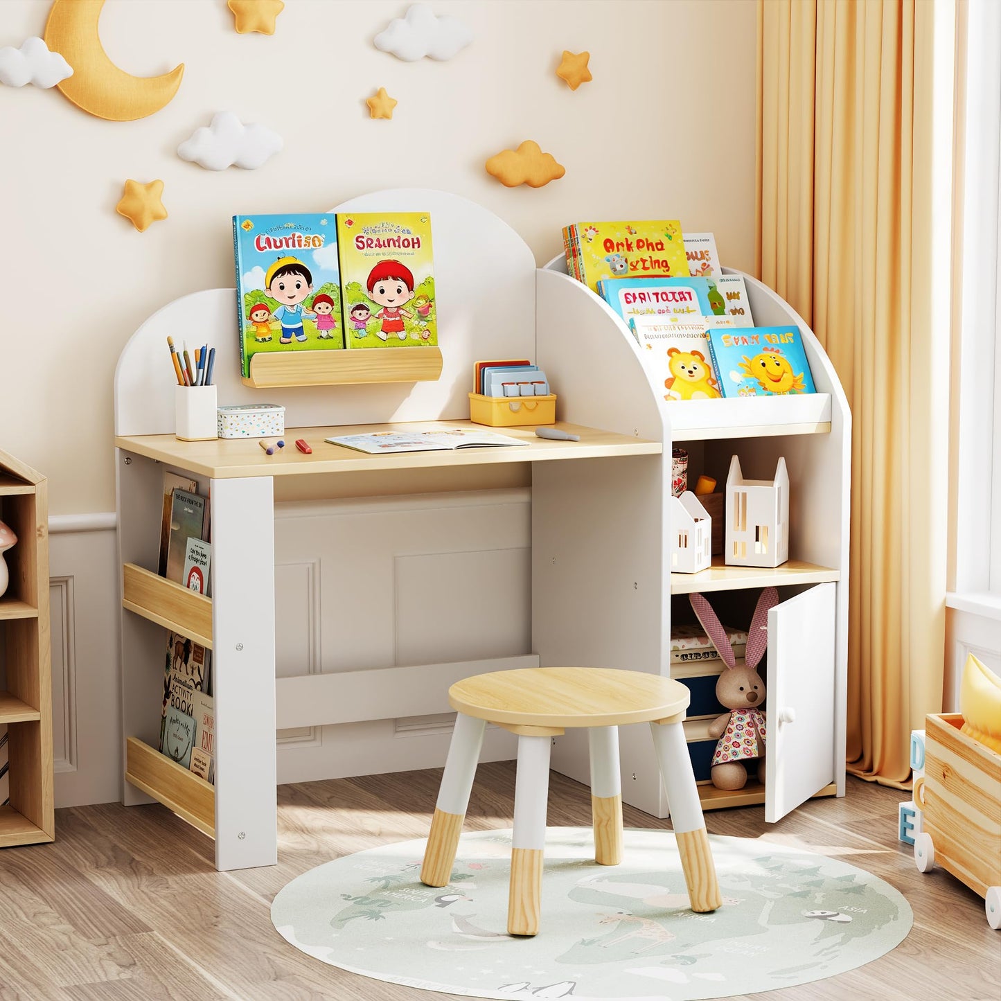 Kids Writing Desk with Storage Shelf