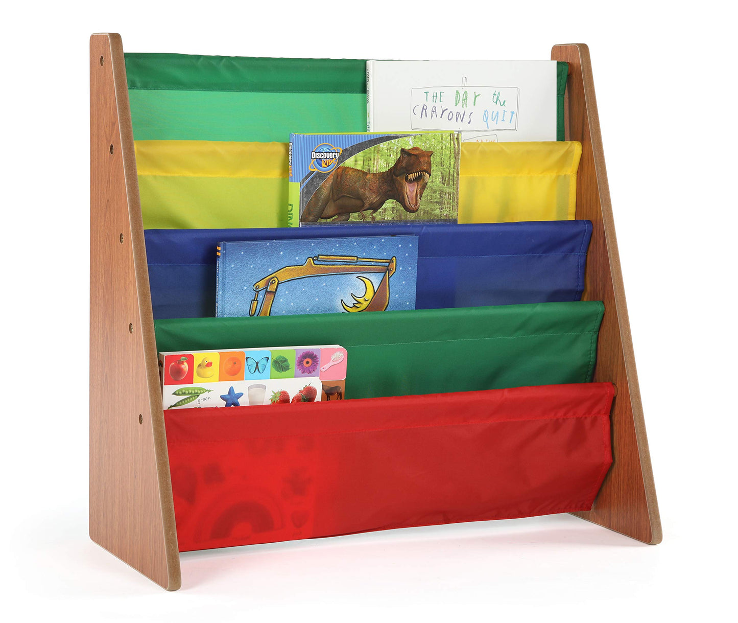 4-Tier Kids Bookshelf with Deep Sling Pockets