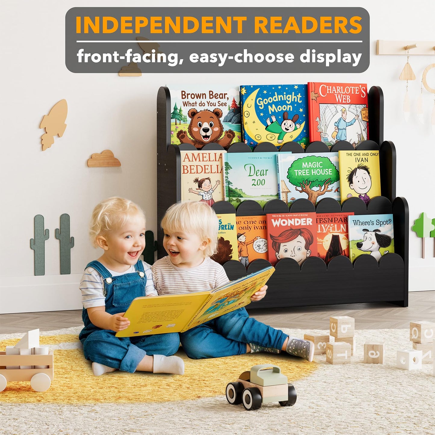 3-Tier Montessori Kids Bookshelf Organizer