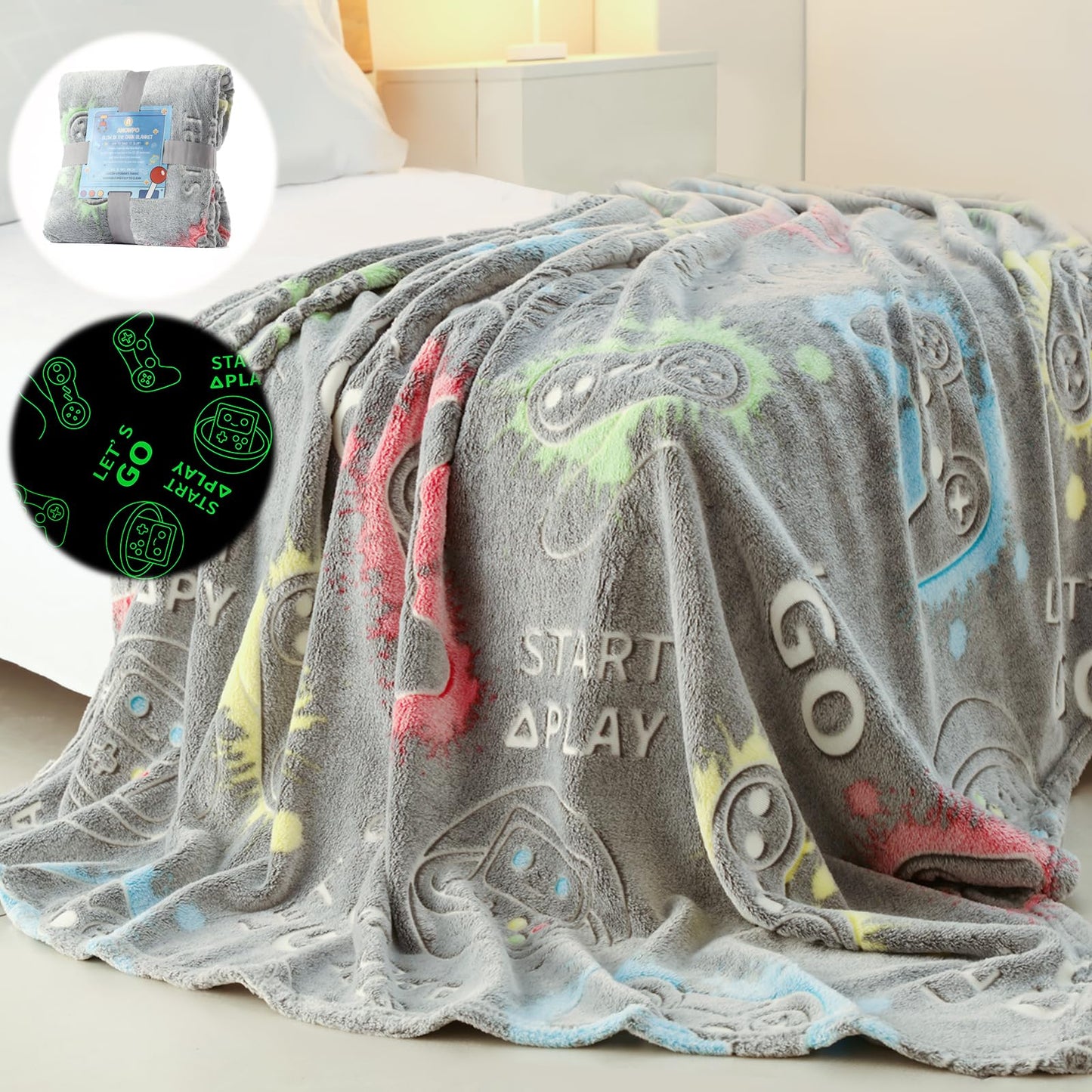 Glow-in-the-Dark Butterfly Blanket for Kids