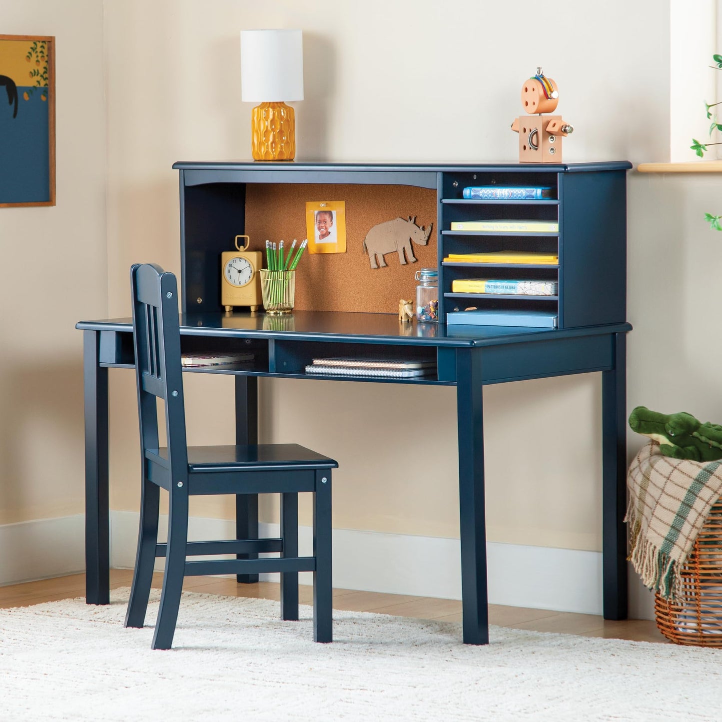 Kids Study Desk and Chair Set with Storage