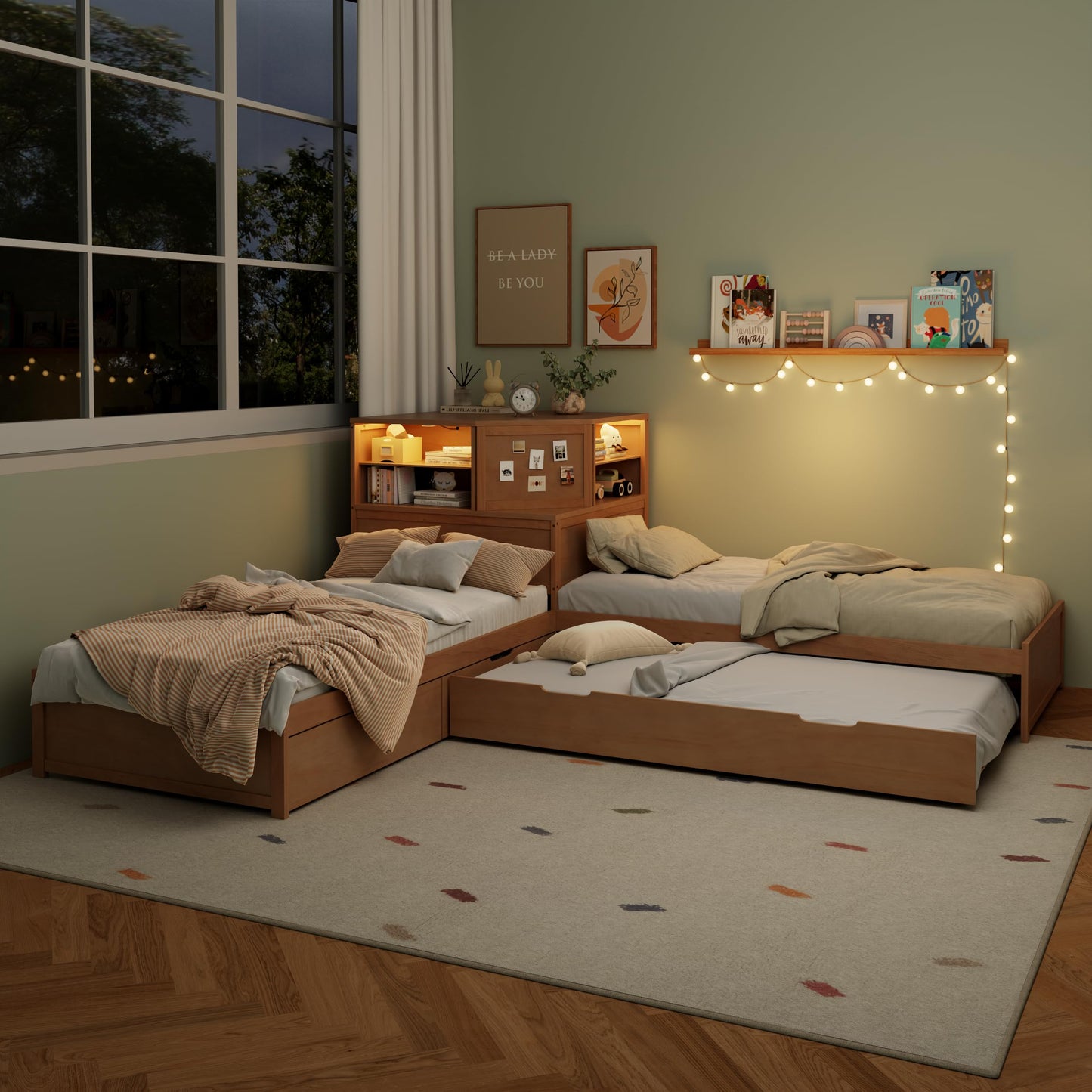 Platform Bed with Hydraulic Storage and USB Ports