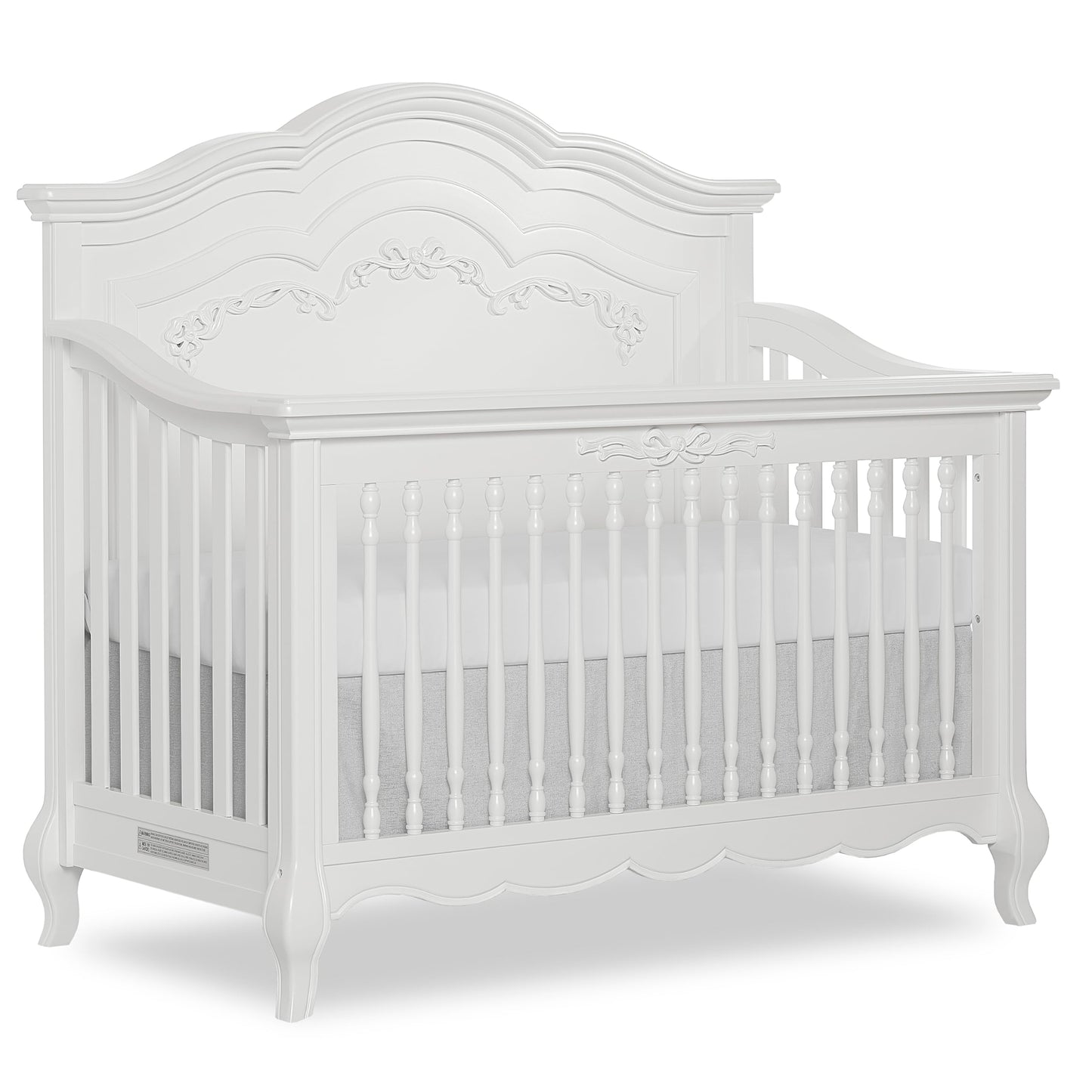 Convertible 5-in-1 Nursery Crib with Panel Headboard