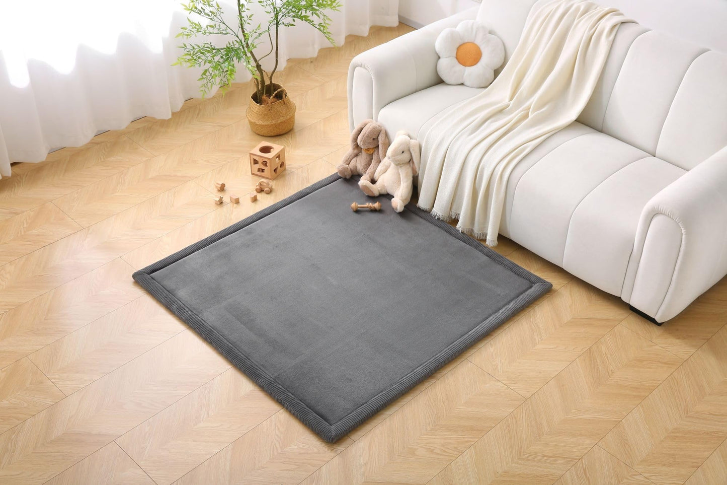 Coral Velvet Baby Play Mat for Safe Crawling and Play