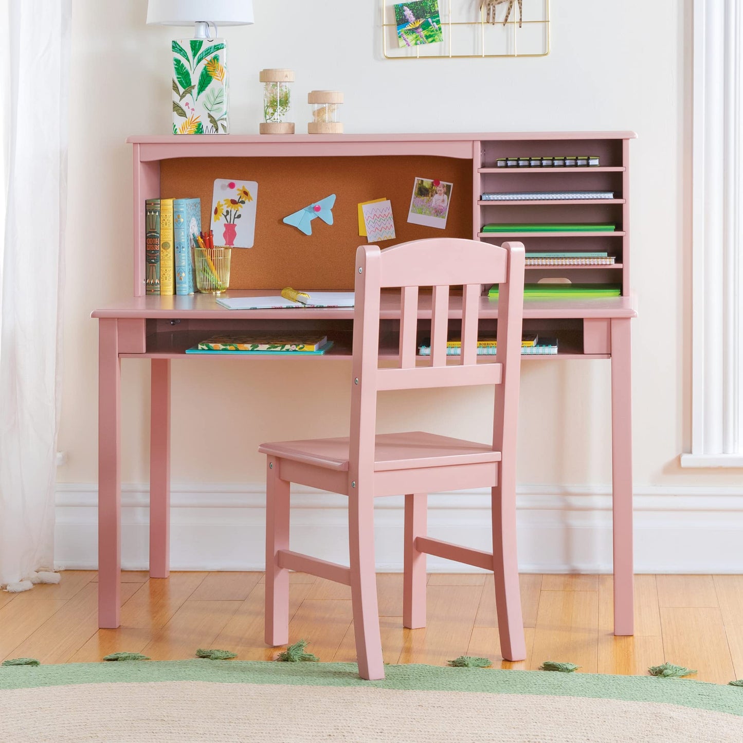 Kids Study Desk and Chair Set with Storage