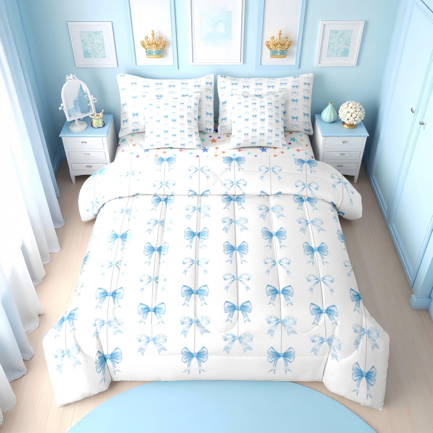 Pink Bow Bedding Set for Girls and Kids