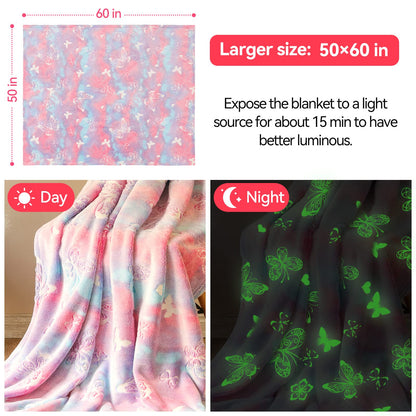 Glow-in-the-Dark Butterfly Blanket for Kids