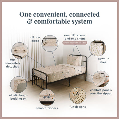 Kids Zipper Bedding Set with Comforter & Pillowcase